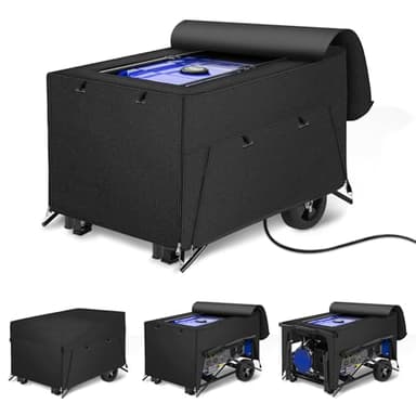 Porch Shield Generator Covers Running - Heavy Duty Waterproof Generator Rain Tent Shelter for 3500w-12000w Black