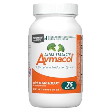 Nutramax Laboratories Avmacol Extra Strength #1 Researched Sulforaphane-Producing Brand for Detoxification with Glucoraphanin and Active Myrosinase, Immune Health, Adults & Children, 75 Tablets