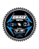 CRALY 10 Inch 50 Teeth Steel and Ferrous Metal Cutting Circular Saw Blade, 5/8 Inch Arbor, Thin Kerf, Professional Carbide Tipped Blade for Angle Iron, Threaded Rod, EMT Conduit(C1050MC)