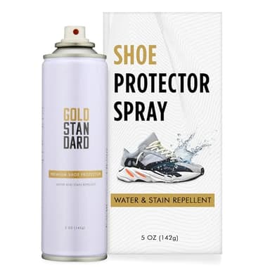 Gold Standard Premium Water-Repellent Shoe Protector Spray – 5 Oz. Suede Shoe Protector Spray Waterproof Formula Repels Water and Stains - Leather, Nubuck, Suede, Canvas, White Sneaker Protector Spray