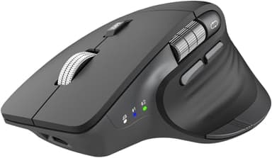 CITLLA Ergonomic Bluetooth Mouse for Laptop, Rechargeable Wireless Mouse with Multi-Device Switching, Silent Click, Flying Scroll & Thumb Wheel, 4800 DPI for PC, Mac, Tablet and Phone (Black)
