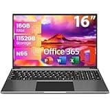 jumper Laptop Computer 16 Inch, Office 365, Laptops with 16GB RAM, 1152GB Storage, FHD IPS 1920x1200 Display, 12th N95 CPU(Up to 3.4GHz), 38WH Battery, 2 Speakers, Mini HDMI, 16:10.