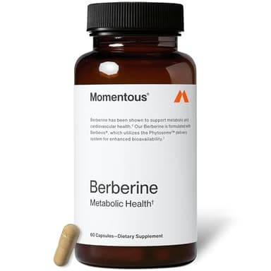 Momentous Berberine - Natural Bioavailable Supplement Formulated from Plant Alkaloid to Help Support Metabolic & Cardiovascular Health - Vegan - Gluten Free - NSF Certified for Sport - 60 Servings