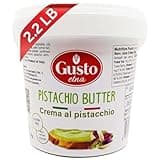 GUSTO ETNA Pistachio Cream, Sweet Nut Butter, Bulk Tub, Rich & Nutty filling for Knafeh Pistachio Chocolate Bars, Sweet Pistachios Spread, Pistachios Paste & more Product of Sicily, Italy, 2.2 LB (1 Kg)