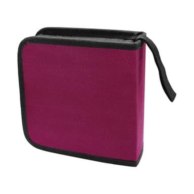LHDOS Car CD Case, 40 Capacity DVD Disc Storage Binder Wallet, Portable Hard Plastic CD Organizer, Zipper Protective CD Case Holder for Home, Car, Travel, Office (Purple)