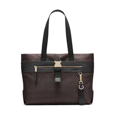 Calvin Klein Elora Organizational Tote, Brown/Khaki/Black, One Size