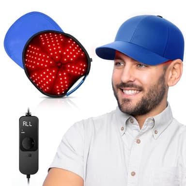Red Light Hair Growth Cap, Red Light Therapy for Head, Red Infrared Light Therapy 660nm & 850nm & 940nm wavelength with Timer & Controller