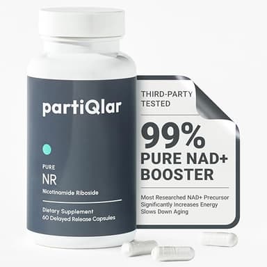 partiQlar NR Supplement - High Purity Nicotinamide Riboside Capsules - NAD+ Booster for Anti-Aging, Cellular Energy & Repair - Alternative to NMN - 60 Veggie Capsules