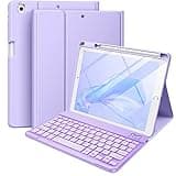 Hamile for iPad 9th Generation Case with Keyboard 10.2 Inch - Backlit Wireless Detachable Folio Keyboard Cover with Pencil Holder for iPad 8th Gen/7th Gen/iPad Pro 10.5"/iPad Air 3rd Gen (Purple)