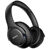 KVIDIO Bluetooth Headphones Over Ear, 65 Hours Playtime Wireless Headphones with Microphone, Foldable Lightweight Headset with Deep Bass, HiFi Stereo Sound for Travel Work Cellphone