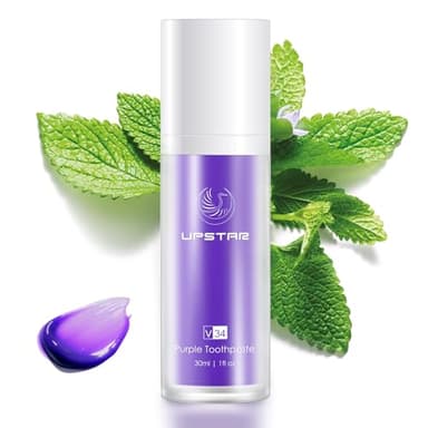 Purple Teeth Whitening Kit - Color Corrector & Stain Removal System, Toothpaste for Teeth Whitening, Peroxide Free Whitening Kit for Sensitive Teeth, Includes Purple Color Corrector Toothpaste