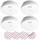 SITERLINK Smoke Detectors 10 Year Battery Operated,UL217-9th Listed Smoke Alarm with Test-Silence Button,Photoelectric Sensor Fire Alarms Smoke Detectors with LED Lights for Home, GS525A (4 Pack)