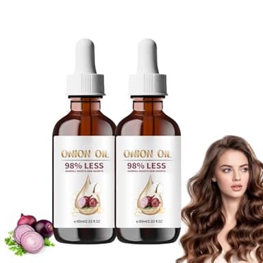 Onion Hair Oil for Hair Growth and Hair Fall Control – Nourishing Scalp Treatment with Essential Oils, Strengthening & Moisturizing Hair Care, 60ml x 2 Pack (Hair Serum with Onion)