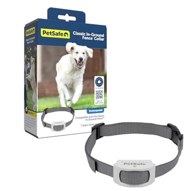 PetSafe Classic In-Ground Fence Rechargeable Receiver Collar for Dogs and Cats - from The Parent Company of Invisible Fence Brand - 7 Levels of Adjustable Static Correction - for Pets 5 lb and Up