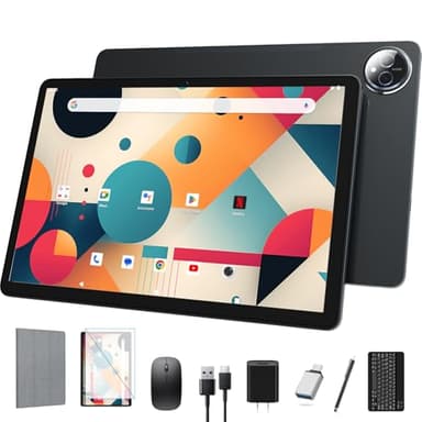 11 inch Android 16 Tablet, 20GB + 128GB, 4G LTE Tablet with Keyboard, Gray
