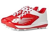 New Balance Boy's 4040 V6 Molded Baseball Shoe, Red/White, 5.5 Big Kid