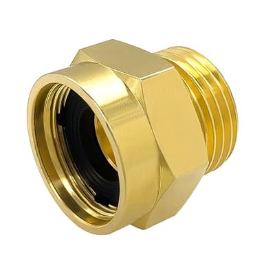 Hooshing Hose Bib Adapter 1.125'' Diameter Internal Threads to 3/4" GHT Male Brass Garden Hose Connector Compatible with Arrowhead Brand Hose Bibs