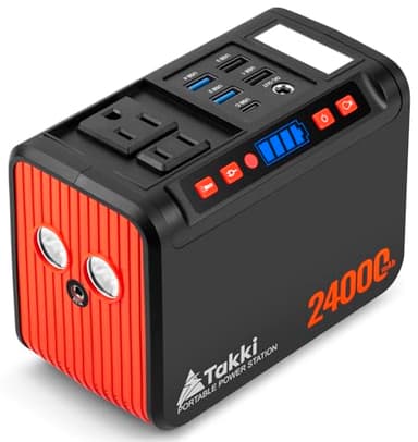 Takki 88.8Wh Portable Power Station Lithium Battery Small Generator Power Bank with 110V AC Outlet Battery Backup for Camping Home Use Emergency(Solar Panel Optional)