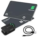 Rechargeable Wallet Tracker RFID Blocking Card IP68 Item Finder Works with Apple Find My APP & Network with Recharge Clip (iOS Only)