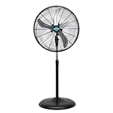 Tornado 20 Inch High Velocity Metal Oscillating Pedestal Fan Commercial, Industrial Use 3 Speed 5000 CFM 1/6 HP 6.6 FT Cord UL Safety Listed