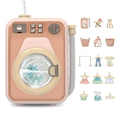 Haugboag Toy Washing Machine,Water-Filled Washer and Dryer Playset for Kids
