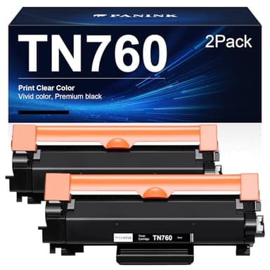 PANINK Compatible TN760 Toner Cartridge Black High Yield Replacement for Brother TN760 TN 730 TN-730/TN-760 for MFC-L2710DW DCP-L2550DW MFC-L2750DW HL-L2350DW HL-L2395DW HL-L2370DW Printer - 2 Pack