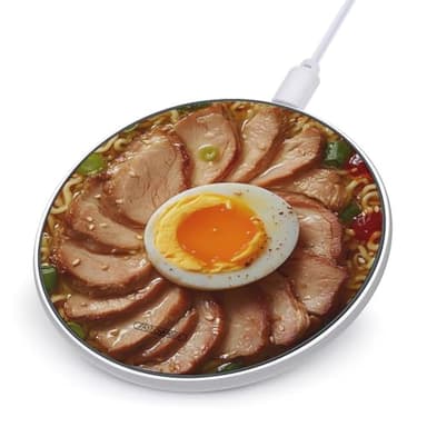 Beef Ramen Noodle Wireless Charger Anti-Slip Wireless Charging Pad Slim Charger Mat for Men Women