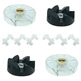 DTAIR Top Base Gear & Rubber Blade Gear with Shock Pad Replacement for NutriBullet 600W 900W Blender NB-101B NB-101S NB-201(Set of 2)