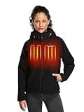 ORORO Women's Slim Fit Heated Jacket with Battery Pack and Detachable Hood (Black,S)