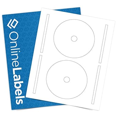 4.65 Inch Full-Face CD/DVD Labels & Spine Label - Pack of 200 Sets of CD/DVD Stickers, 100 Sheets - Inkjet/Laser Printer - Online Labels