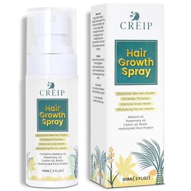 Natural Hair Growth Oil Spray: Natural Formula with Batana, Castor and Rosemary Oil, Rice Water, and Biotin for Women and Men