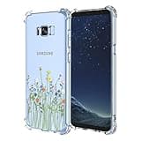 OEURVQO for Galaxy S8 Plus Samsung S8 Plus Case Clear Floral Flower Pattern Soft TPU Shockproof Bumper Anti-Scratch Protective Phone Cover for Samsung Galaxy S8 Plus (Little Wild Flowers)
