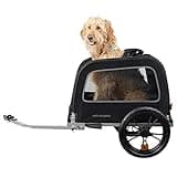 Retrospec Rover Hauler Pet Bike Trailer - Small & Medium Sized Dogs Bicycle Carrier - Foldable Frame with 16 Inch Wheels - Non-Slip Floor & Internal Leash - Black, One Size