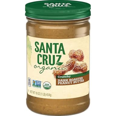 Santa Cruz Organics Crunchy Dark Roasted Peanut Butter, 16 Ounce
