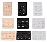 HAALII Women Bra Extender, Bra Extender 2&3&4 Hook 3 Row Band Multi Size Lady’s Breathing Room Soft Comfortable Elastic Extension Strap 9pcs