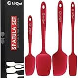 UpGood Silicone Spatula Set 600°F - High Heat Resistant Nonstick, Small and Large Kitchen Spatulas - Flexible BPA Free Professional Grade Cookware - Utensils for Cooking, Baking, Mixing(4 Pcs, Red)