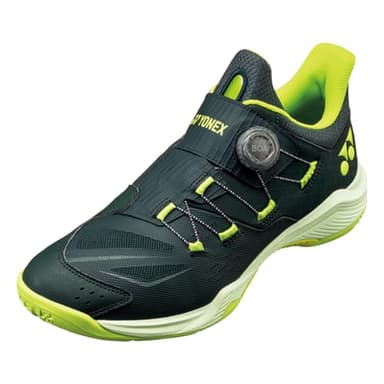 YONEX Unisex Power Cushion 88 Dial Badminton Shoes - Durable Lightweight Laceless All-Court Sport Shoes with Inner Bootie, Deep Green, Size 8
