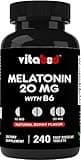 Vitabod Melatonin 20 mg - 240 Fast Dissolve Tablets - Drug Free - Natural Berry Flavor - Vegetarian, Non-GMO, Gluten Free 240 Count (Pack of 1) (240 Count (Pack of 1))