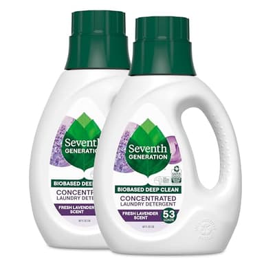Seventh Generation Concentrated Laundry Detergent, Fresh Lavender scent, 40 oz, Pack of 2 (106 Loads)