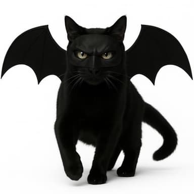Cat Kitten Clothes Costume - Pet Halloween Costumes Outfits for Cats - Apparel Batman Mask Helmet Bat Wings