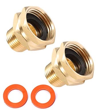 Kbrotech Brass Garden Hose Adapter, 3/4' GHT Female x 1/2' NPT Male Connector, 2pcs