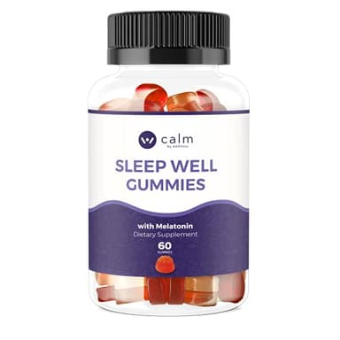 Calm by Wellness Sleep Well Gummies, Extra Strength Gummy with Melatonin, Natural Sleep Support Supplement, 30 Count