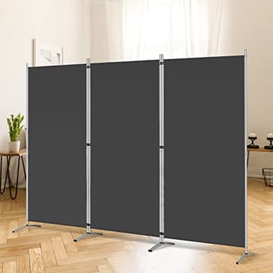 RANTILA 3 Panel Privacy Screen, 6 Ft Tall Folding Privacy Screen Room Dividers, Freestanding Room Partition Wall Dividers, 102''W x 20''D x 71''H, Black