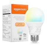 Amazon Basics Smart Indoor LED Light Bulb, Sunset-to-Midnight Activated, Works with Alexa Only, Tunable White, 7.5 W, 1-Pack