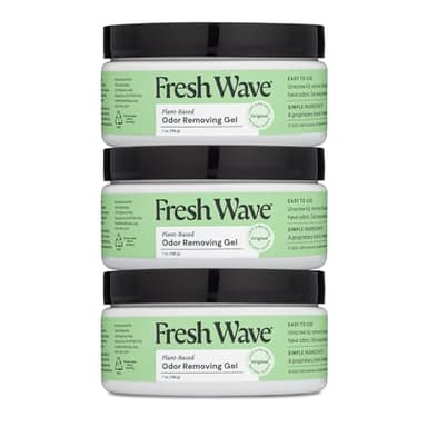 Fresh Wave Odor Removing Gel, 7 oz., Pack of 3 - Odor Absorbers for Home, Safer Odor Relief, Natural Plant-Based Odor Eliminator, Every 7 oz. lasts 15-30 Days, For Cooking, Trash & Pets