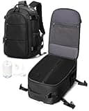 VENATIN Travel Airback Backpack, Carry on Backpack with Air Pump, Vacuum Seal Compression Backpacks, Personal Item Travel Bag 17x10x9 Airlines Approved. Black