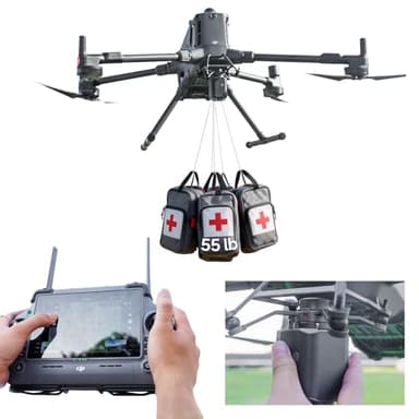 LKTOP Matrice 350 RTK/400 Payload Dropper for DJI M350/M400 Drone, 4-Stage Airdrop System, Fishing Bait Drop Release, Delivery Transport Device Thrower Accessories for Rescue/Hunting (Max Load 55lb)