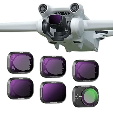 NEEWER ND Filter Set Compatible with DJI Mini 3 / Mini 3 Pro, CPL ND8 ND16 ND32 ND64 ND128 Lightweight Neutral Density Filter Drone Lens Video Photography Accessories, 6 Pack