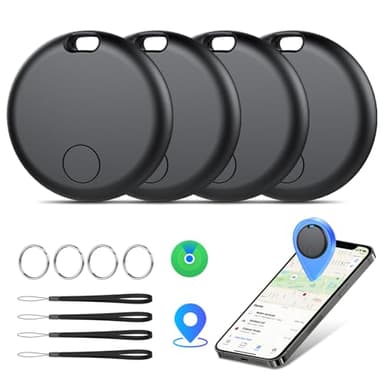 Air Tracker Tags-4 Pack: Smart Bluetooth Tracker, Item Finder Works with Apple Find My (iOS Only) App, Trakcer Tag Locator for Keys, Luggage, Satchel, weTag mini. (Not for Android Devices)