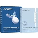 Auraglow Teeth Whitening Kit & 44% Teeth Whitening Gel Refill Pack